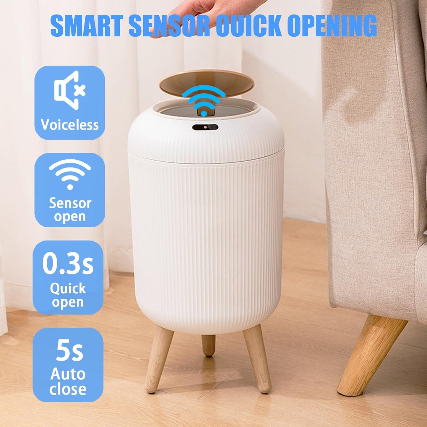 SAKER Motion Sensor Trash Can with Lid