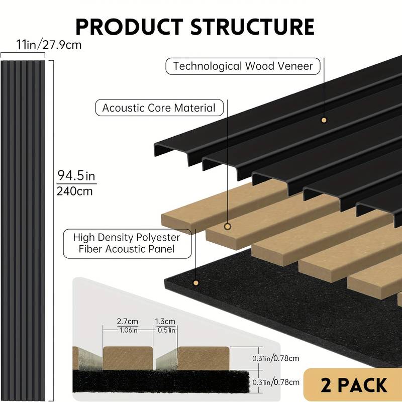 SAKER® Wood Panels for Wall and Ceiling, 2 Pack