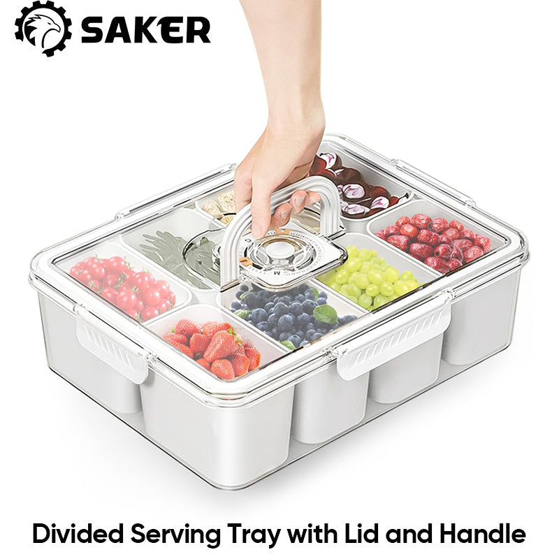 SAKER® Divided Serving Tray with Lid and Handle