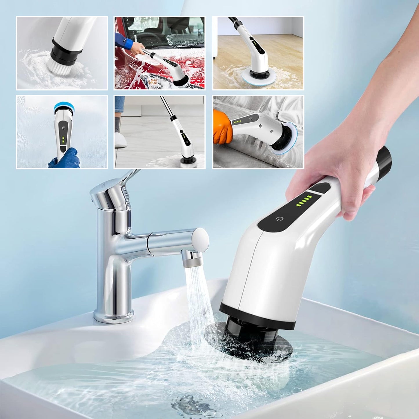 SAKER® Cordless Electric Spin Scrubber