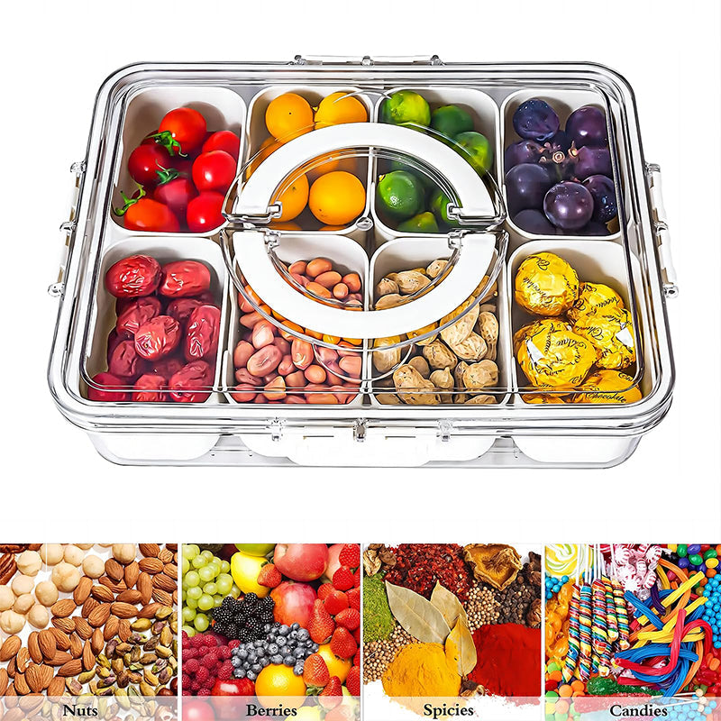 SAKER® Divided Serving Tray with Lid and Handle