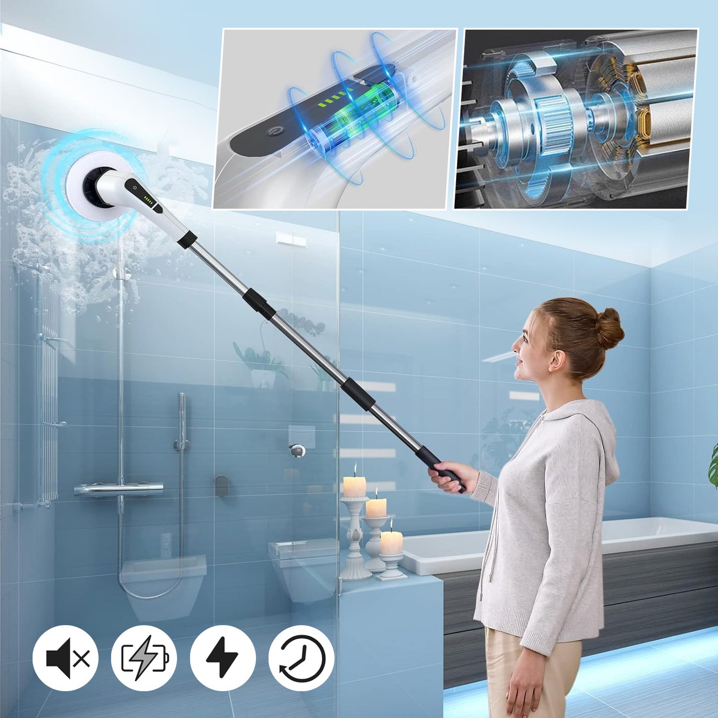 SAKER® Cordless Electric Spin Scrubber