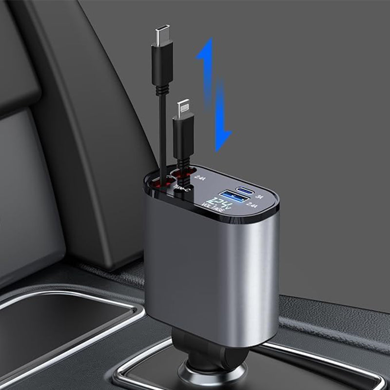 SAKER® 4 in 1 Retractable Car Charger