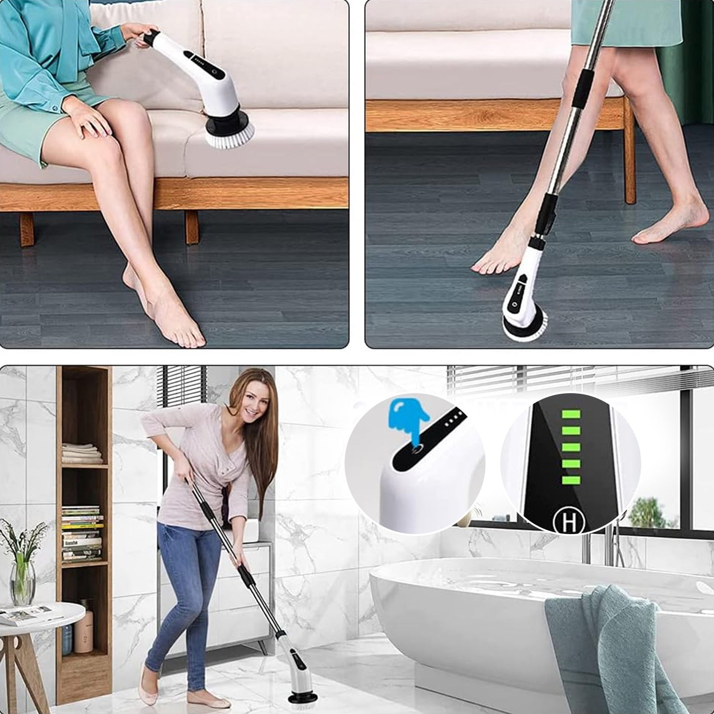 SAKER® Cordless Electric Spin Scrubber