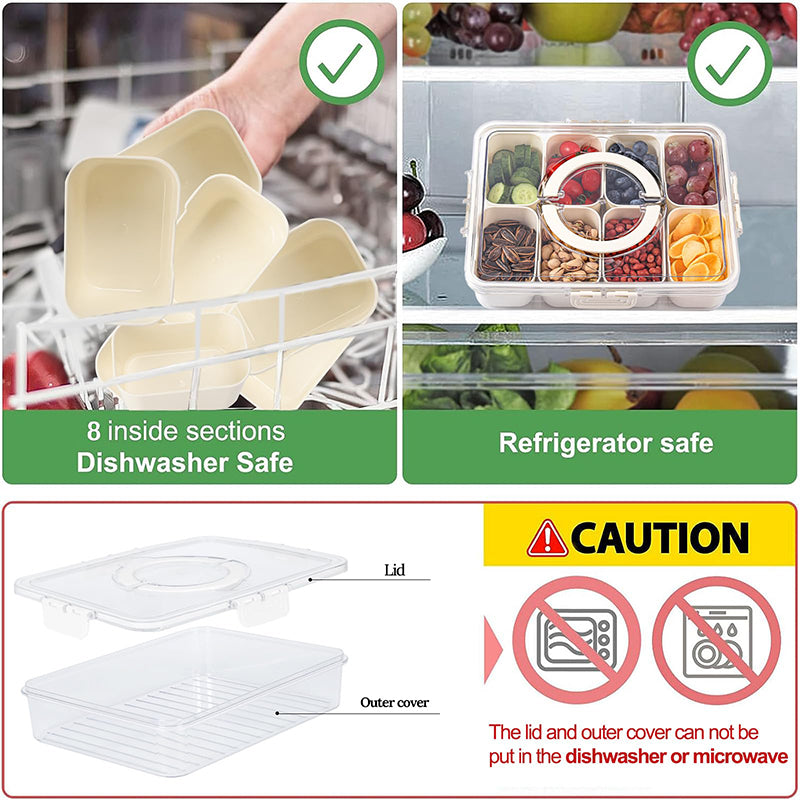 SAKER® Divided Serving Tray with Lid and Handle