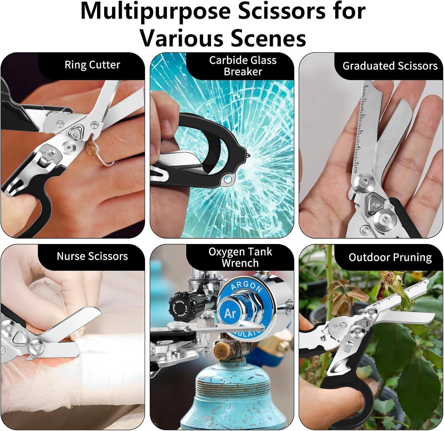 SAKER 6 In 1 Multifunctional Trauma Shears