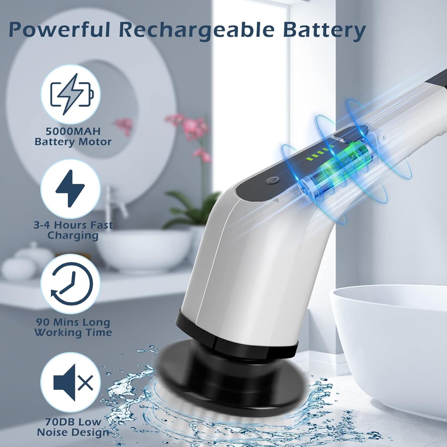SAKER® Cordless Electric Spin Scrubber