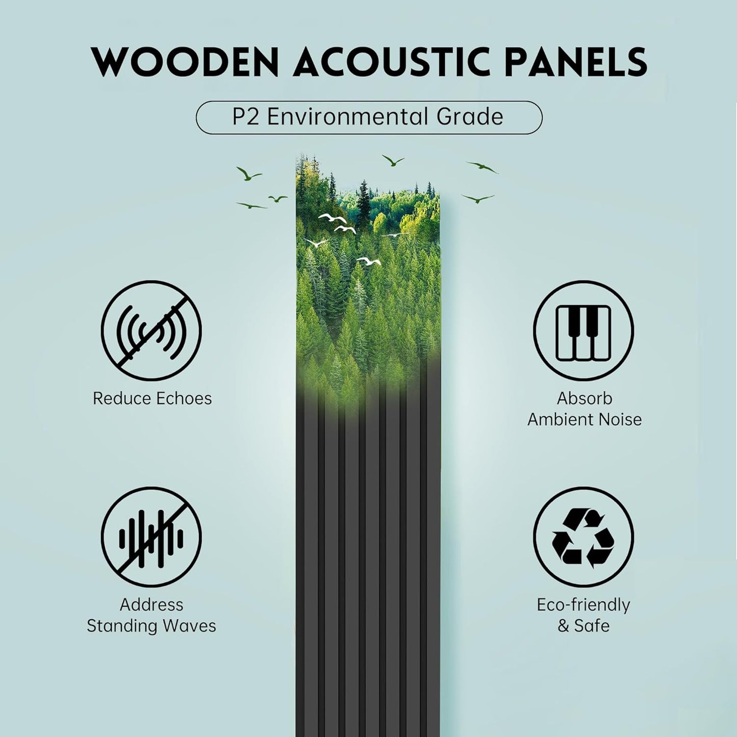 SAKER® Wood Panels for Wall and Ceiling, 2 Pack