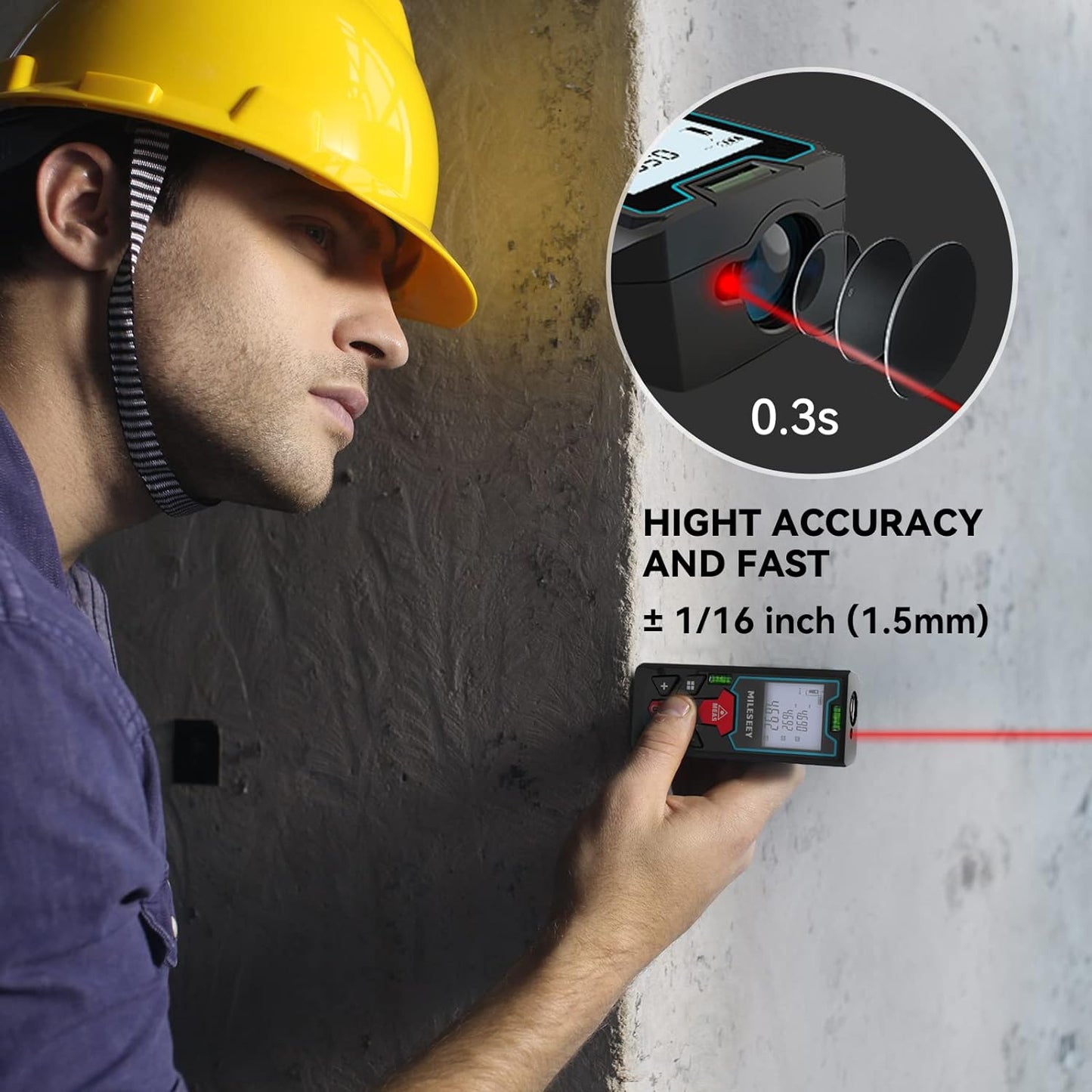 SAKER® Accuracy Laser Measurement Tool(m/ft/in/ft+in)
