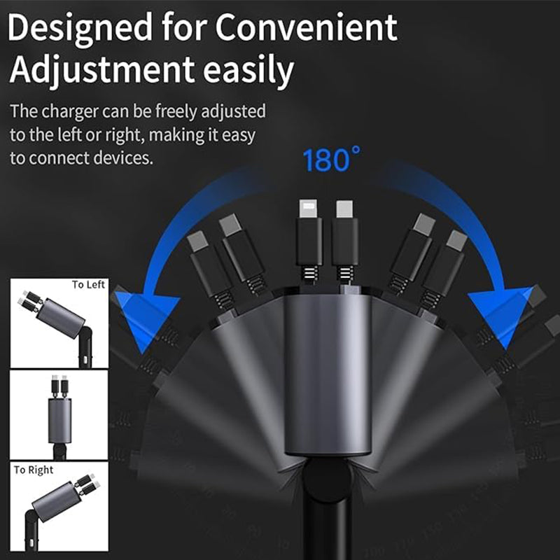 SAKER® 4 in 1 Retractable Car Charger