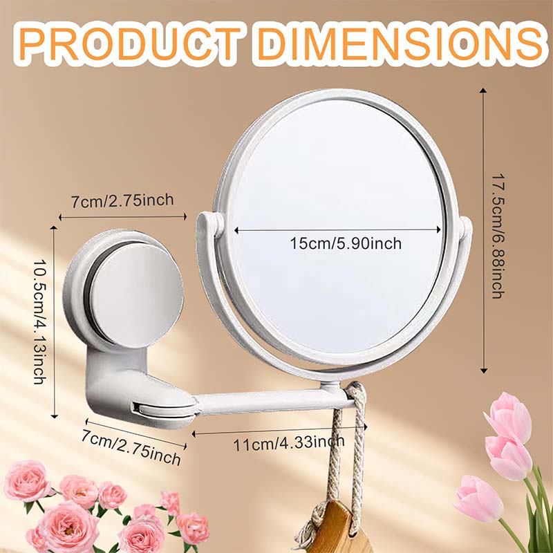 SAKER® Suction Cup Foldable Makeup Mirror