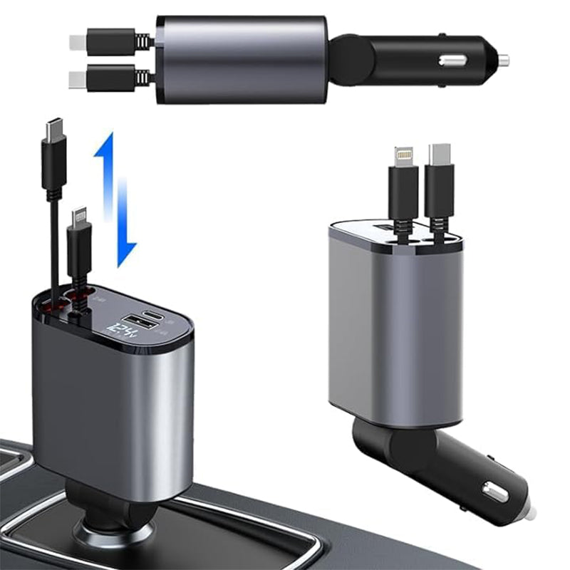 SAKER® 4 in 1 Retractable Car Charger