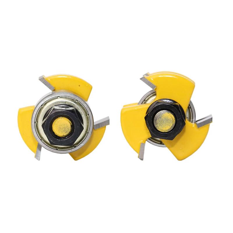 Saker 3-Teeth T-type Tenon Knife Cutter 2PCS - Yellow 1/4