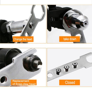 Saker Professional Rivet Gun Adapter Kit With 4Pcs Different Nozzle Bolts