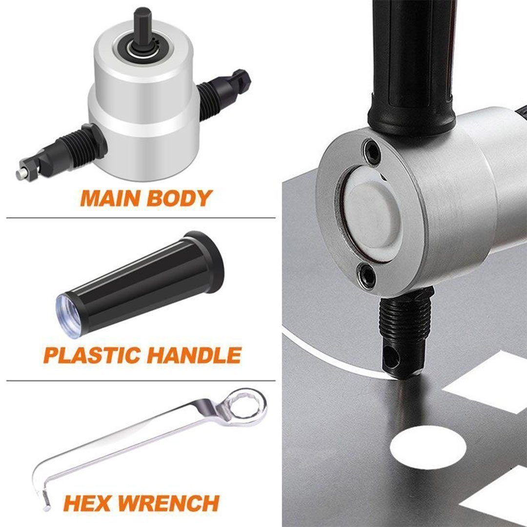 Saker Zipbite - Nibbler Cutter Drill Attachment Double Head Metal Sheet
