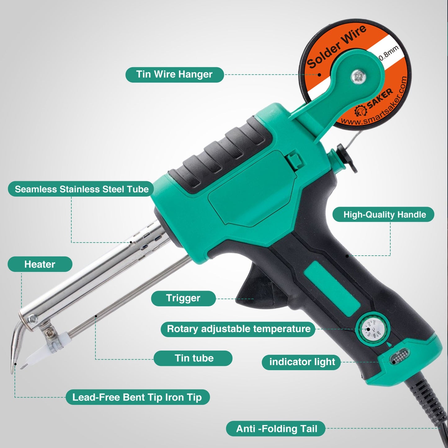 Saker Adjustable Temperature Soldering Iron Kit