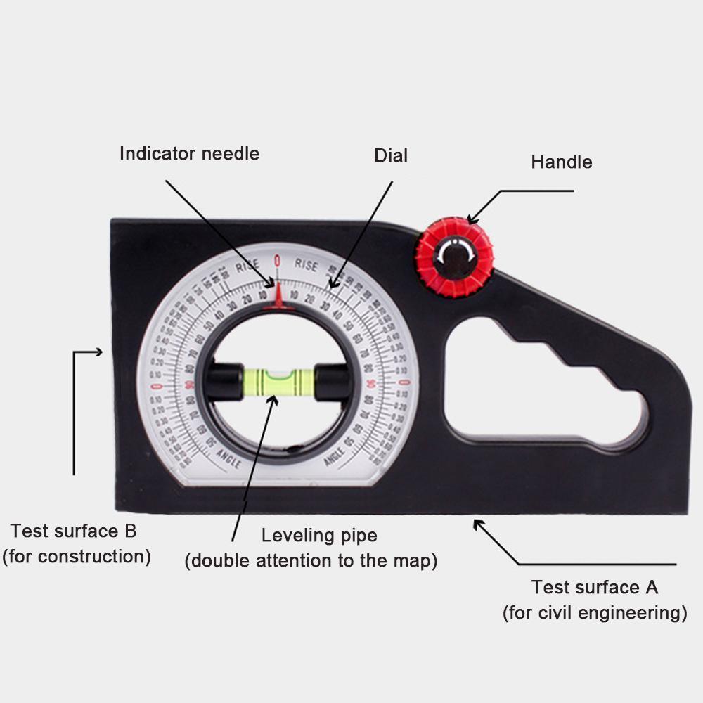 Saker Slope Horizontal Vertical Angle Bevel Protractor Declinometer