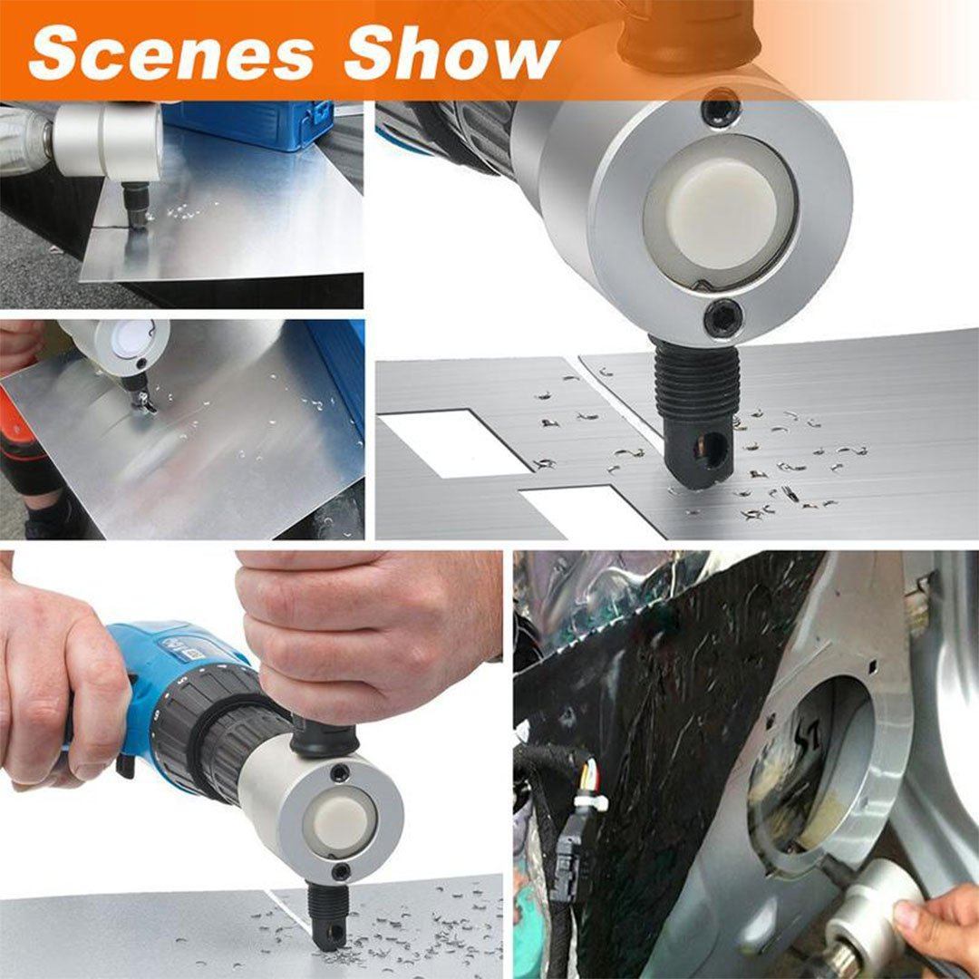 Saker Zipbite - Nibbler Cutter Drill Attachment Double Head Metal Sheet