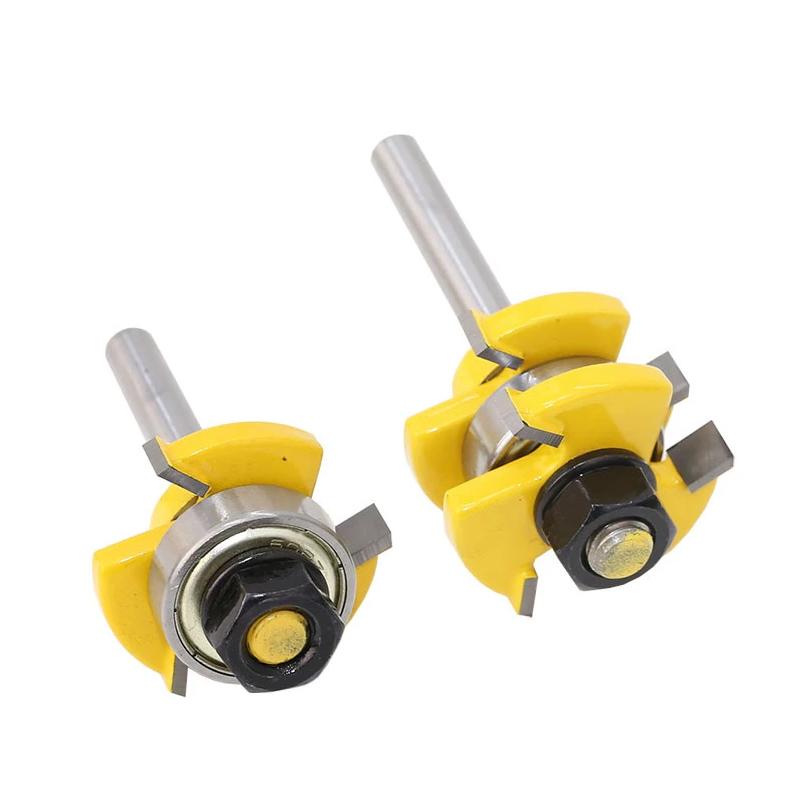 Saker 3-Teeth T-type Tenon Knife Cutter 2PCS - Yellow 1/4