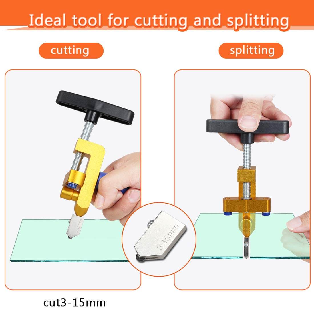 Saker 2 in 1 Integrated Glass & Tile Cutter