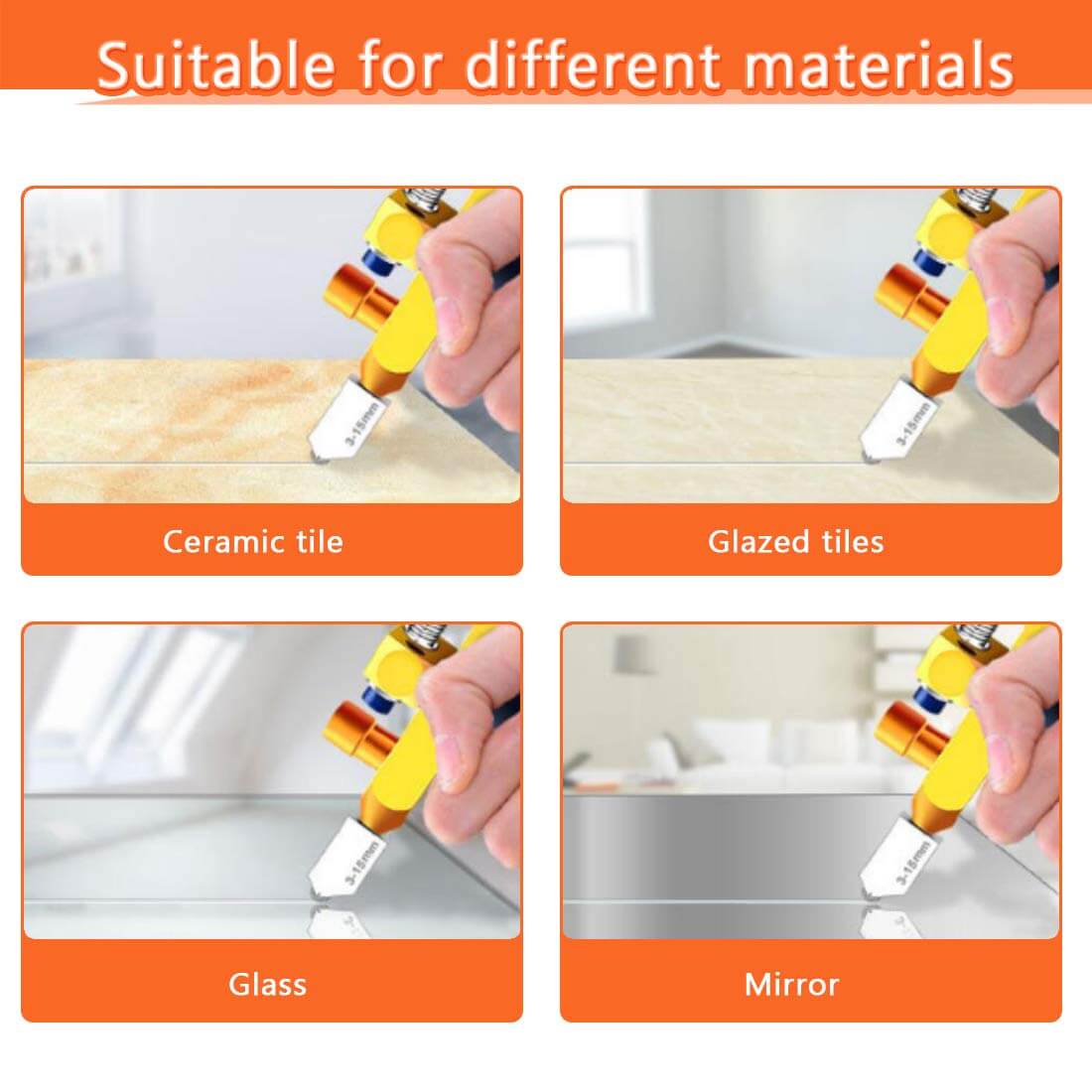 Saker 2 in 1 Integrated Glass & Tile Cutter
