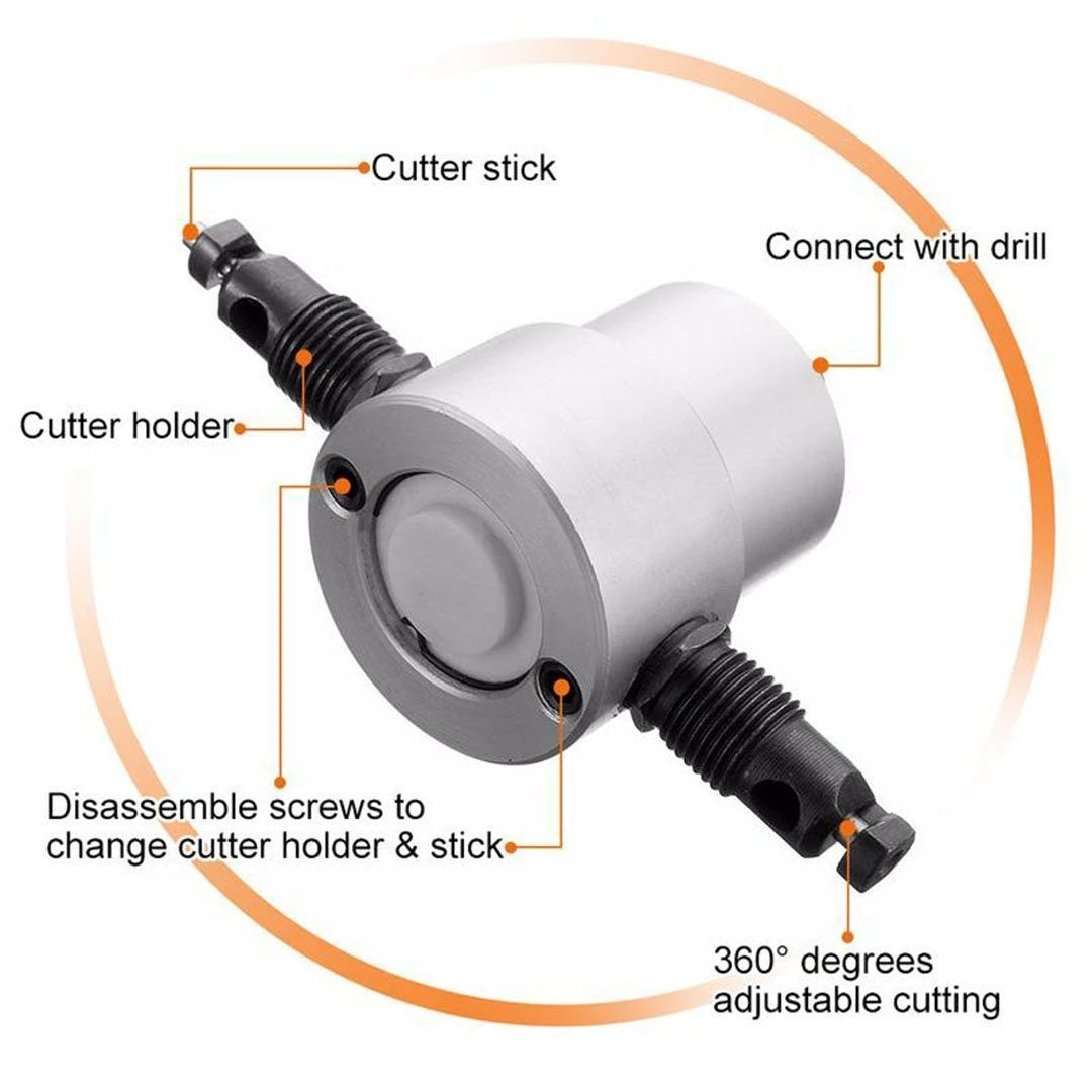 Saker Zipbite - Nibbler Cutter Drill Attachment Double Head Metal Sheet