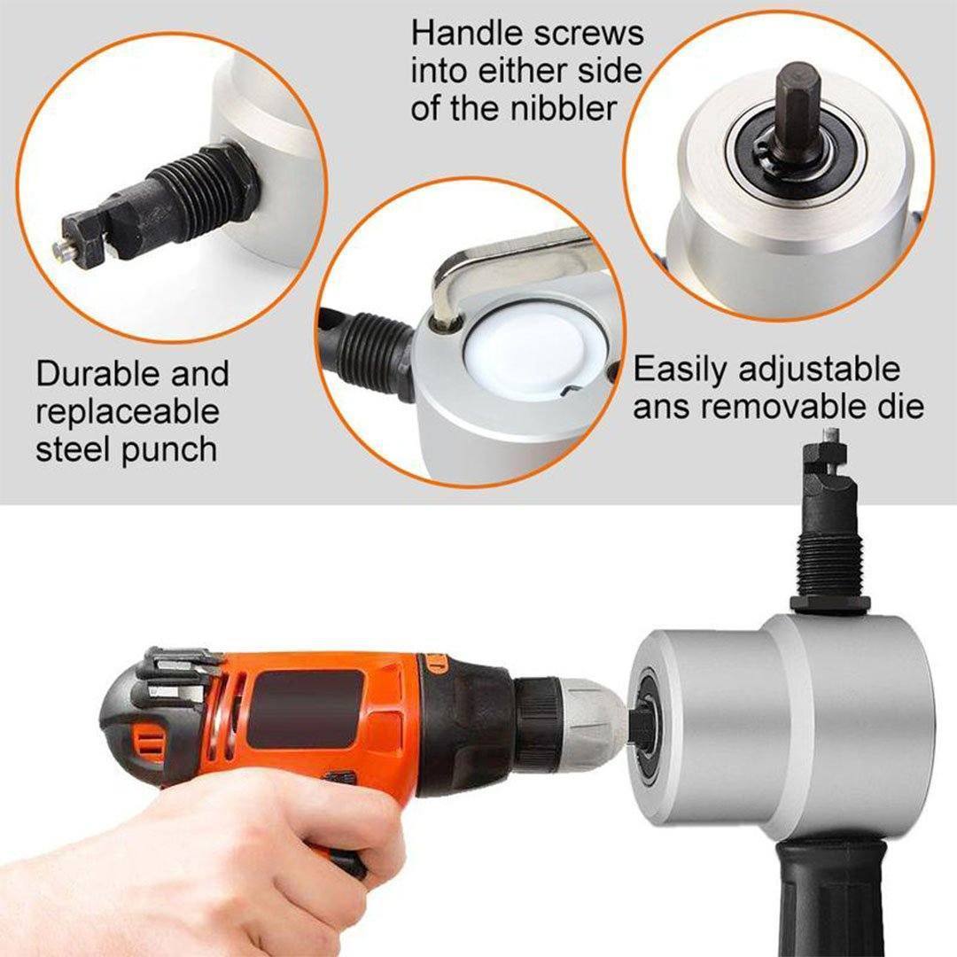 Saker Zipbite - Nibbler Cutter Drill Attachment Double Head Metal Sheet