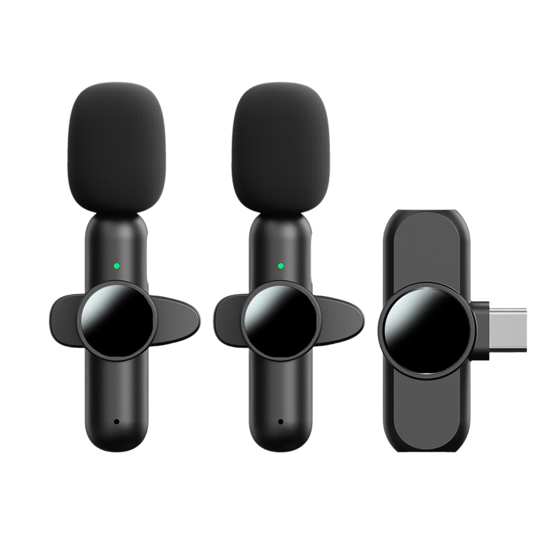 SAKER Wireless Microphone, Dual Omnidirectional, Plug-and-Play, Compatible with iOS and Android