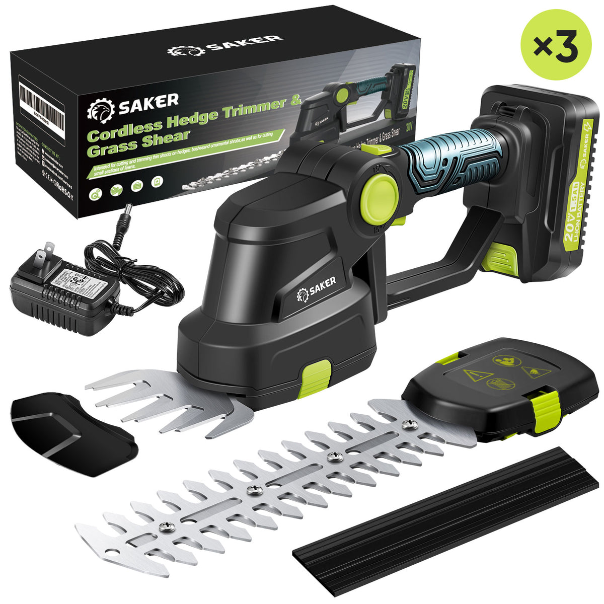 Saker® Cordless Hedge Trimmer