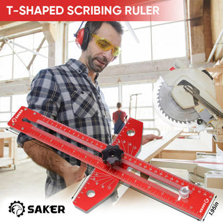 SAKER® Woodworking Scriber Marking Line Ruler
