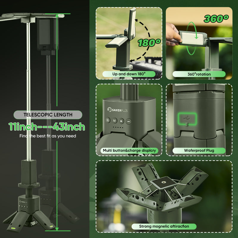 Saker® Camping Lantern with Four Led Lamps