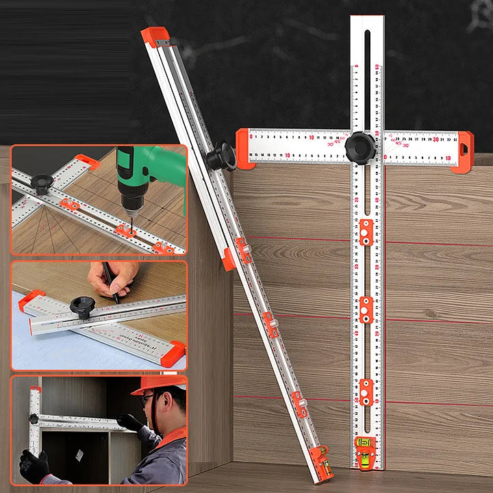 SAKER® 4 in 1 Drilling Positioning Ruler