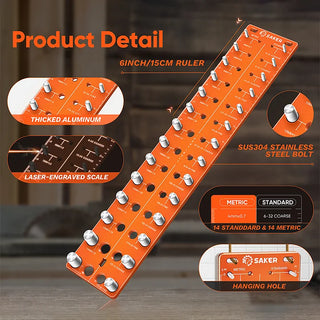 SAKER® Nut and Bolt Thread Checker