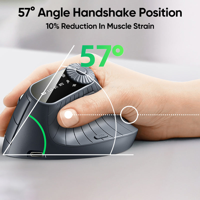 Sakerplus Ergonomic Triple-Connect Wireless Mouse