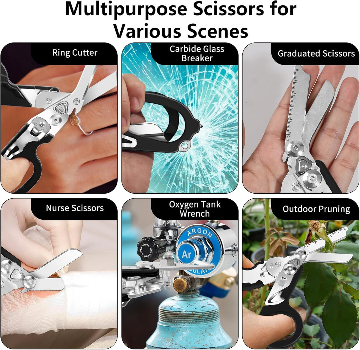 SAKER 6 In 1 Multifunctional Trauma Shears
