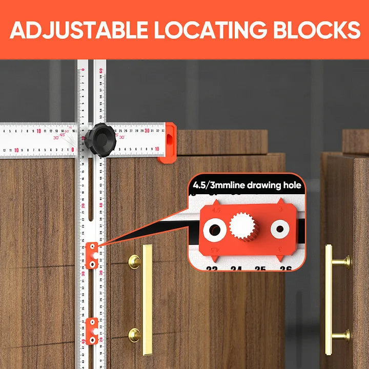 SAKER® 4 in 1 Drilling Positioning Ruler