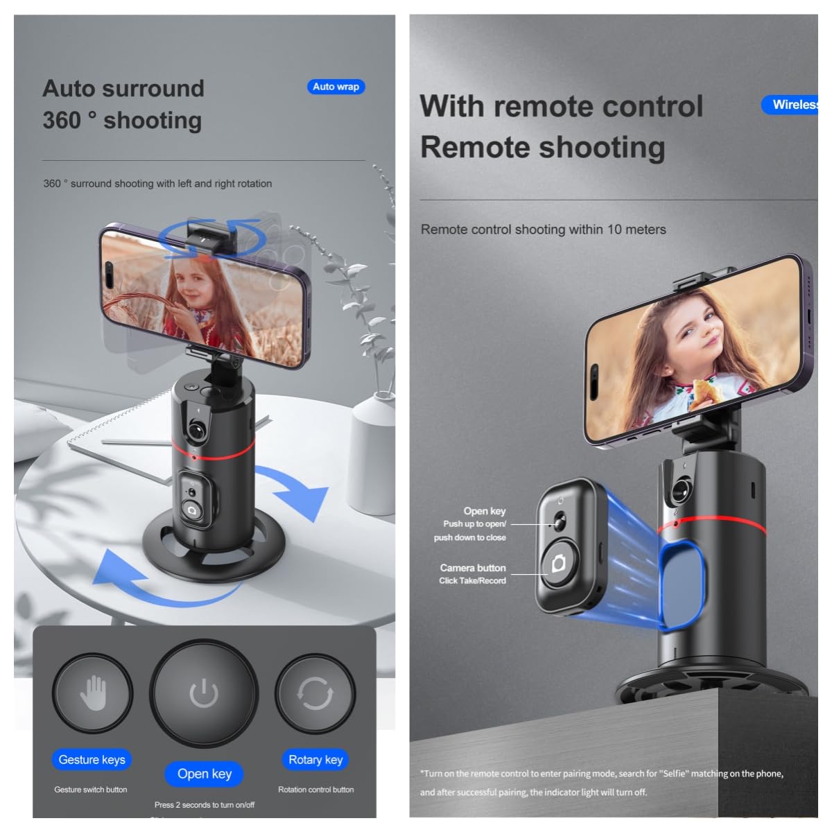 Sakerplus® Auto Face Tracking Tripod Remote Control
